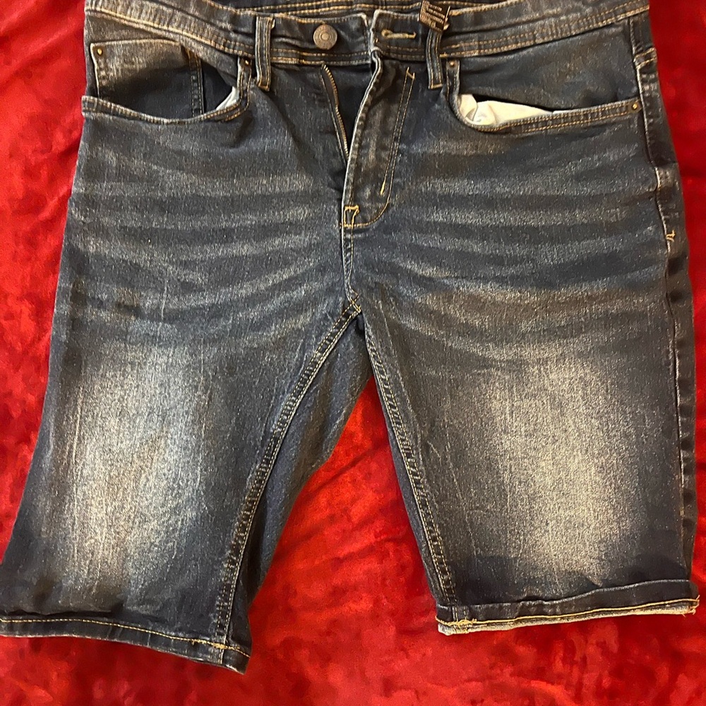 Buffalo David Bitton Blue Jean Shorts Medium-Dark Wash